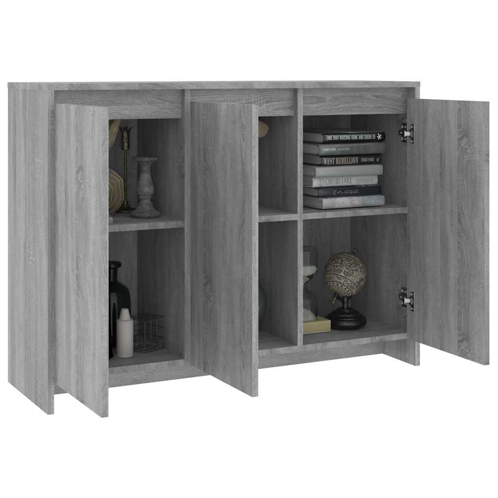 Sideboard Grau Sonoma 102x33x75 cm Holzwerkstoff