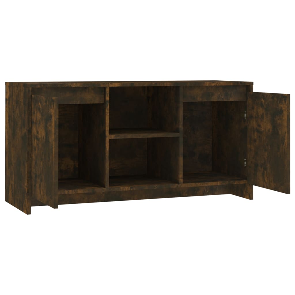 Meuble TV chêne fumé 102x37,5x52,5 cm matériau bois