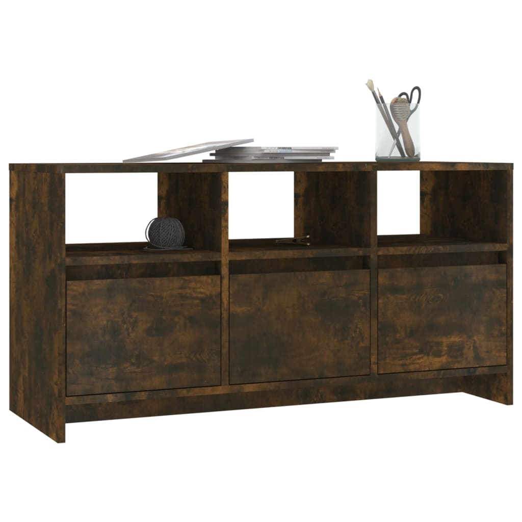 Meuble TV chêne fumé 102x37,5x52,5 cm matériau bois