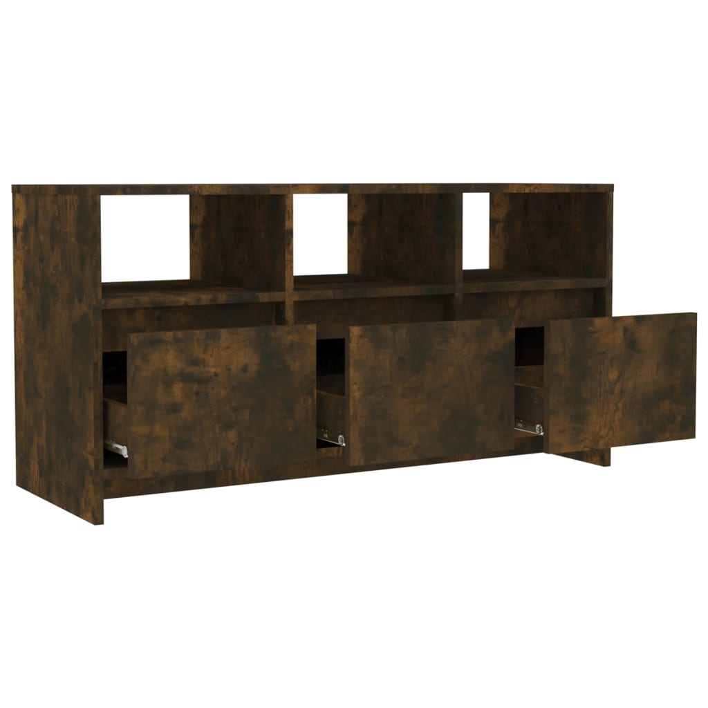Meuble TV chêne fumé 102x37,5x52,5 cm matériau bois
