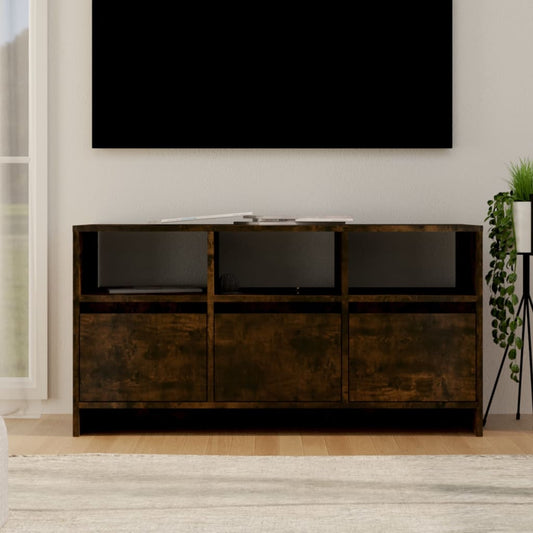 Meuble TV chêne fumé 102x37,5x52,5 cm matériau bois