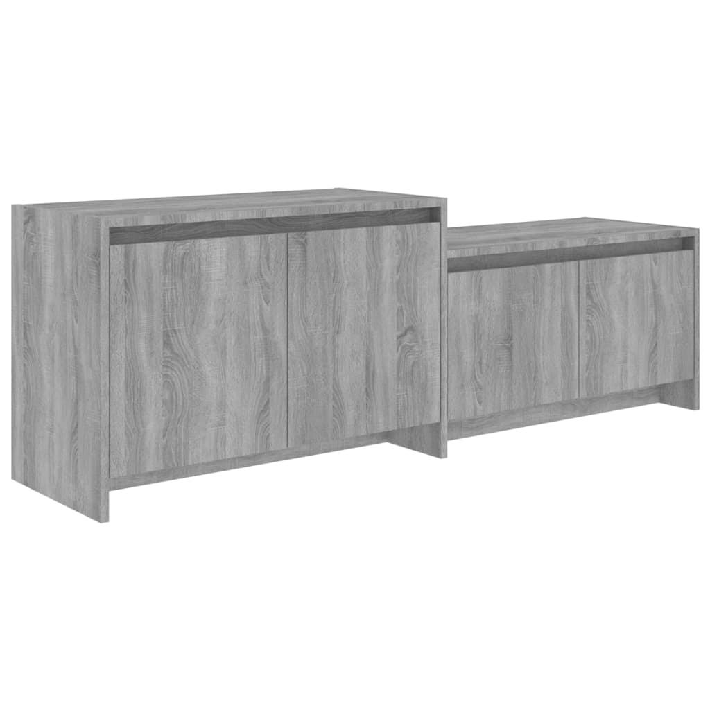 TV Cabinet Gray Sonoma 146.5x35x50 cm Wood Material
