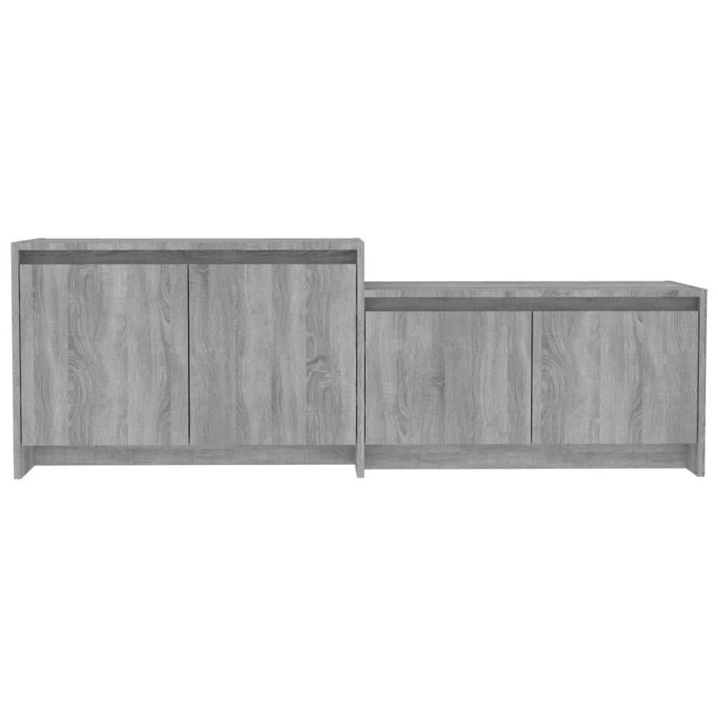 TV Cabinet Gray Sonoma 146.5x35x50 cm Wood Material