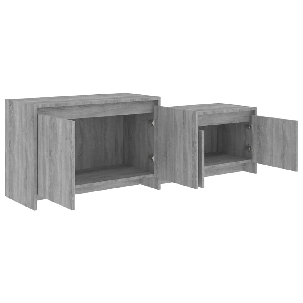 TV Cabinet Gray Sonoma 146.5x35x50 cm Wood Material