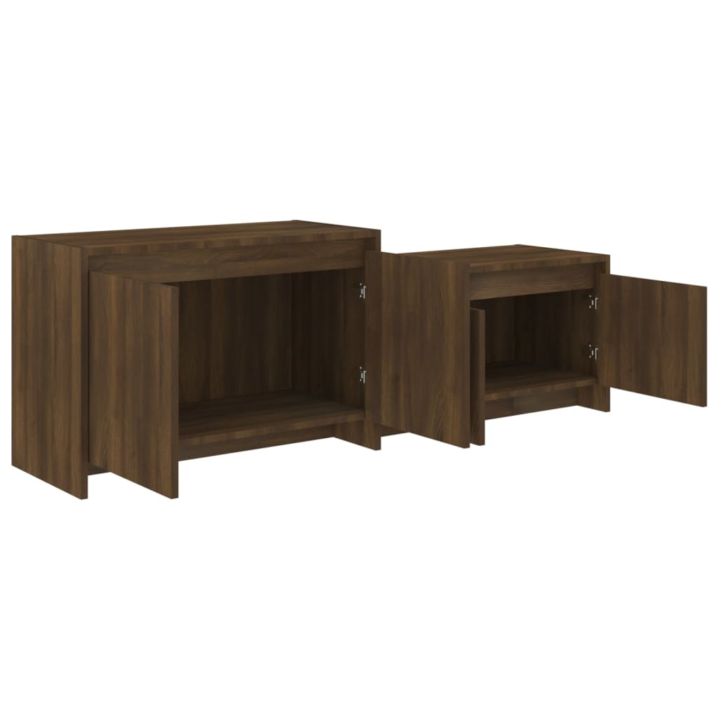 TV-Schrank Braun Eichen-Optik 146,5x35x50 cm Holzwerkstoff