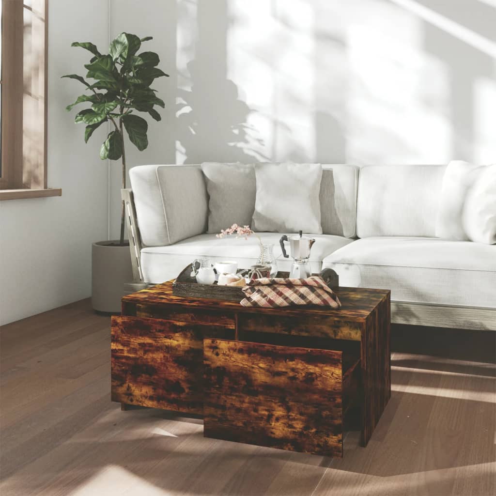 Coffee table smoked oak 90x50x41.5 cm wood material