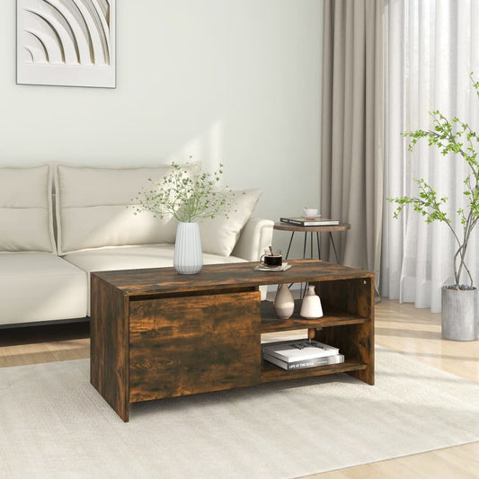 Coffee table smoked oak 102x50x45 cm wood material