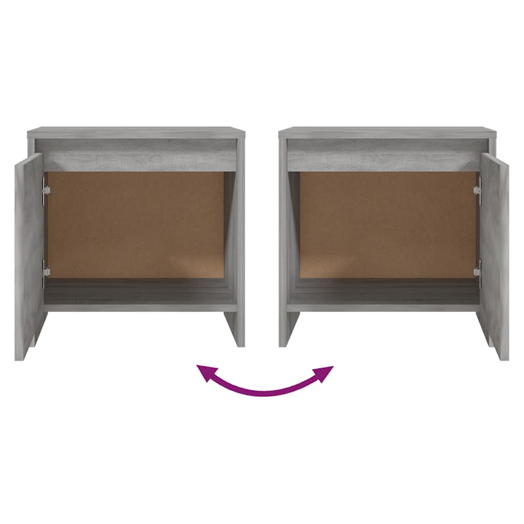 Nachttische 2 Stk. Grau Sonoma 45x34x44,5cm Holzwerkstoff