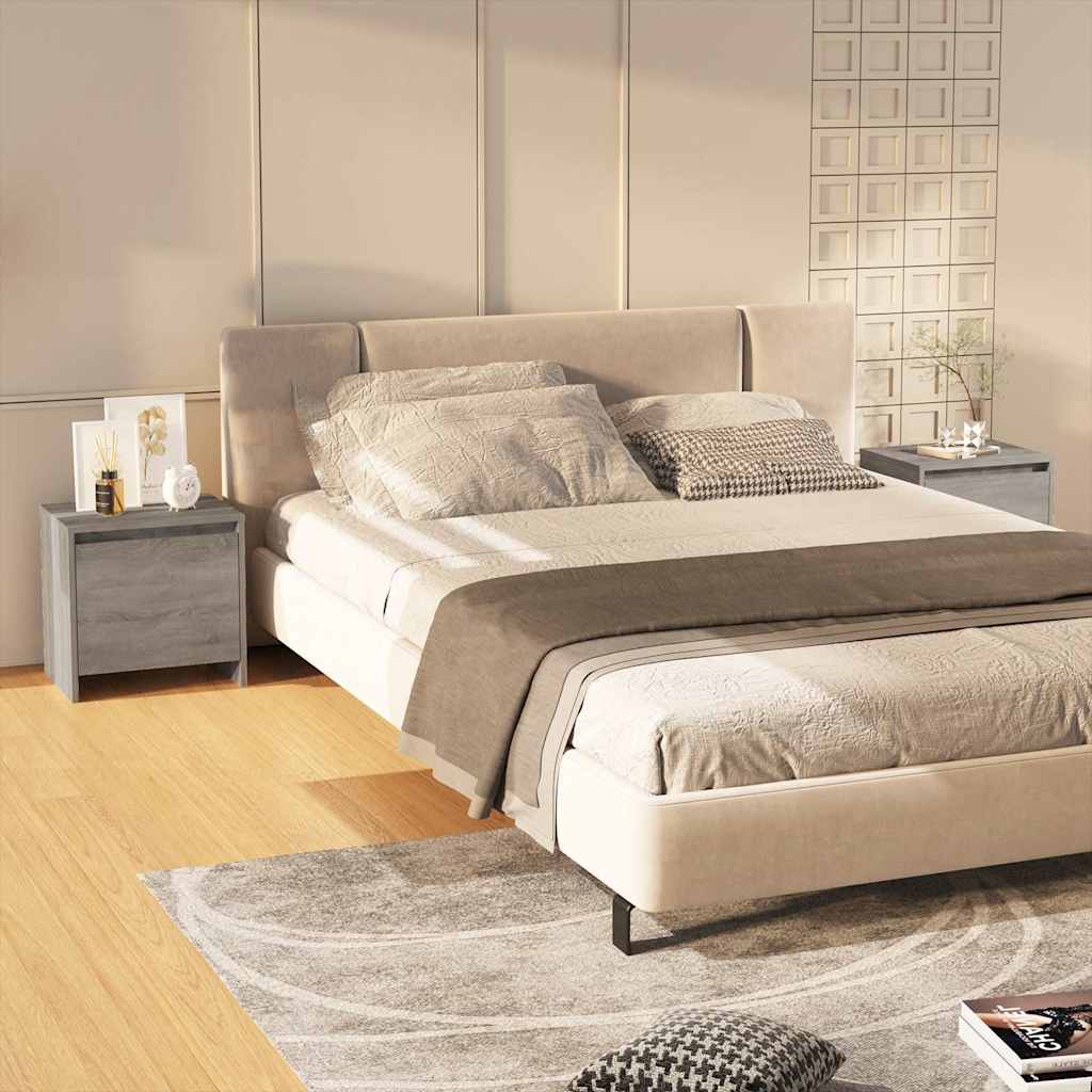 Nachttische 2 Stk. Grau Sonoma 45x34x44,5cm Holzwerkstoff