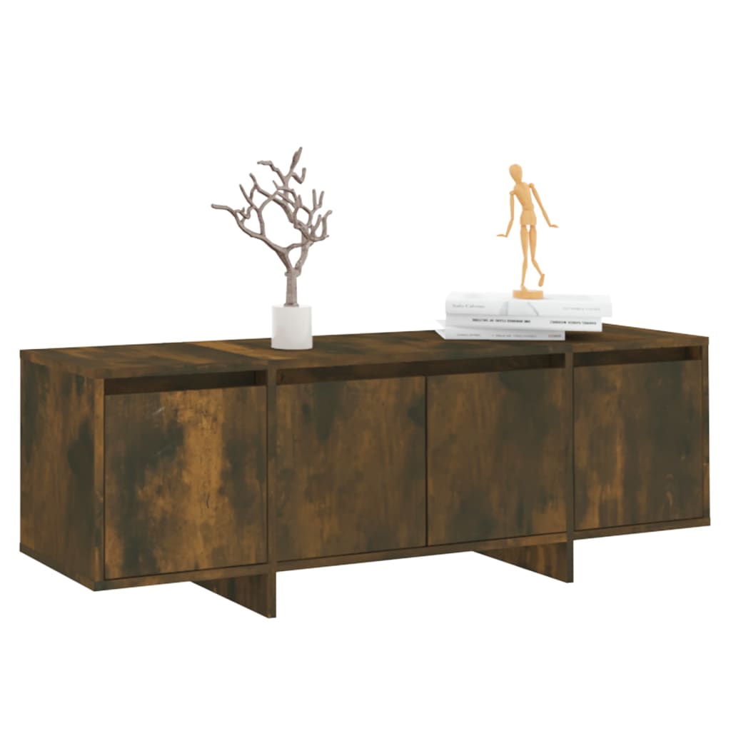 Meuble TV chêne fumé 120x30x40,5 cm matériau bois