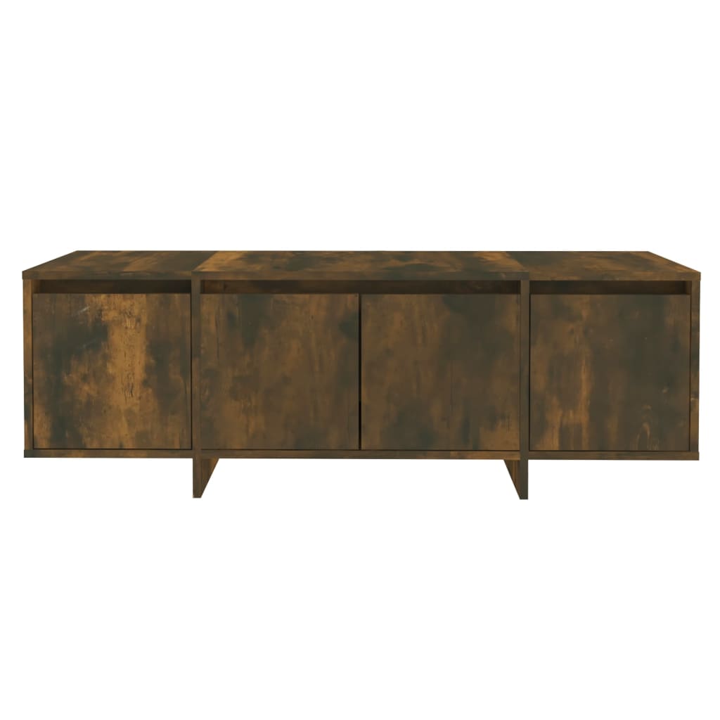 Meuble TV chêne fumé 120x30x40,5 cm matériau bois