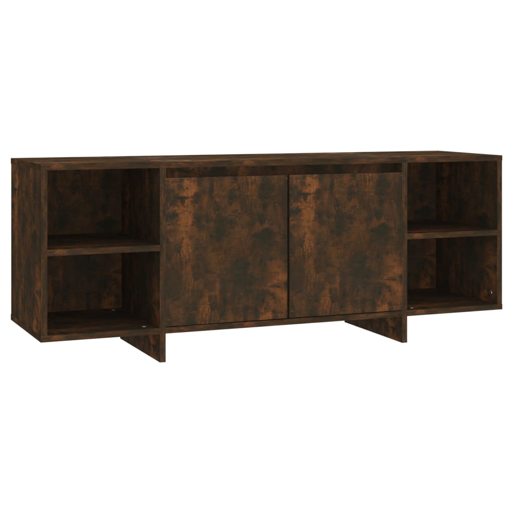 Meuble TV chêne fumé 130x35x50 cm matériau bois