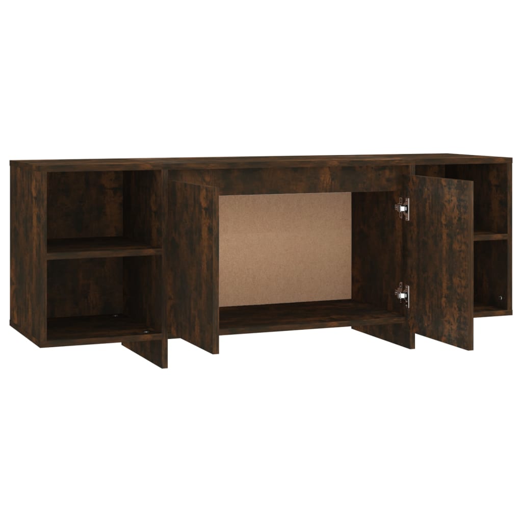 Meuble TV chêne fumé 130x35x50 cm matériau bois