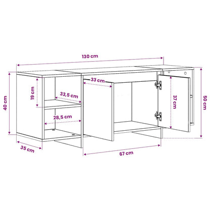 TV-Schrank Räuchereiche 130x35x50 cm Holzwerkstoff