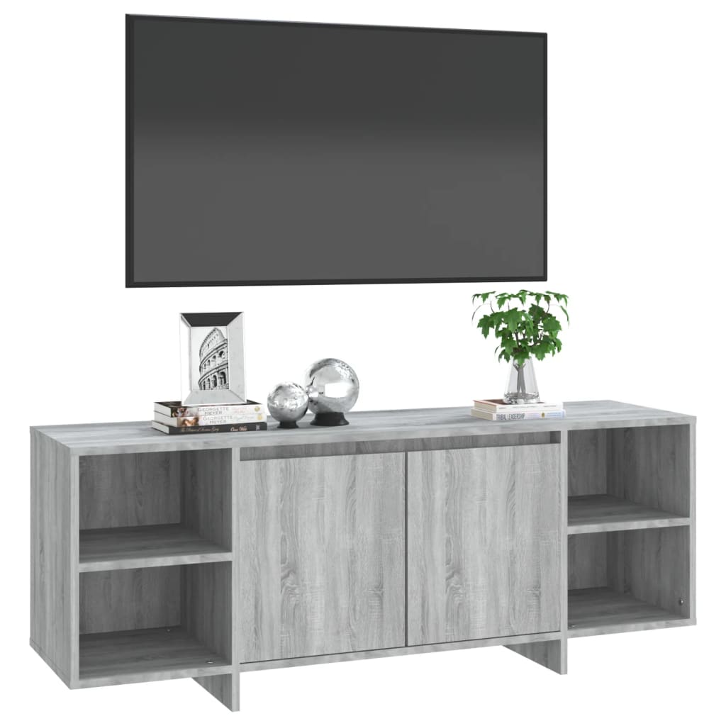TV Cabinet Gray Sonoma 130x35x50 cm Wood Material