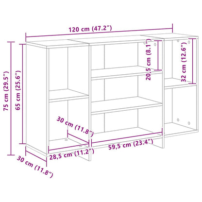 Sideboard Grau Sonoma 120x30x75 cm Holzwerkstoff
