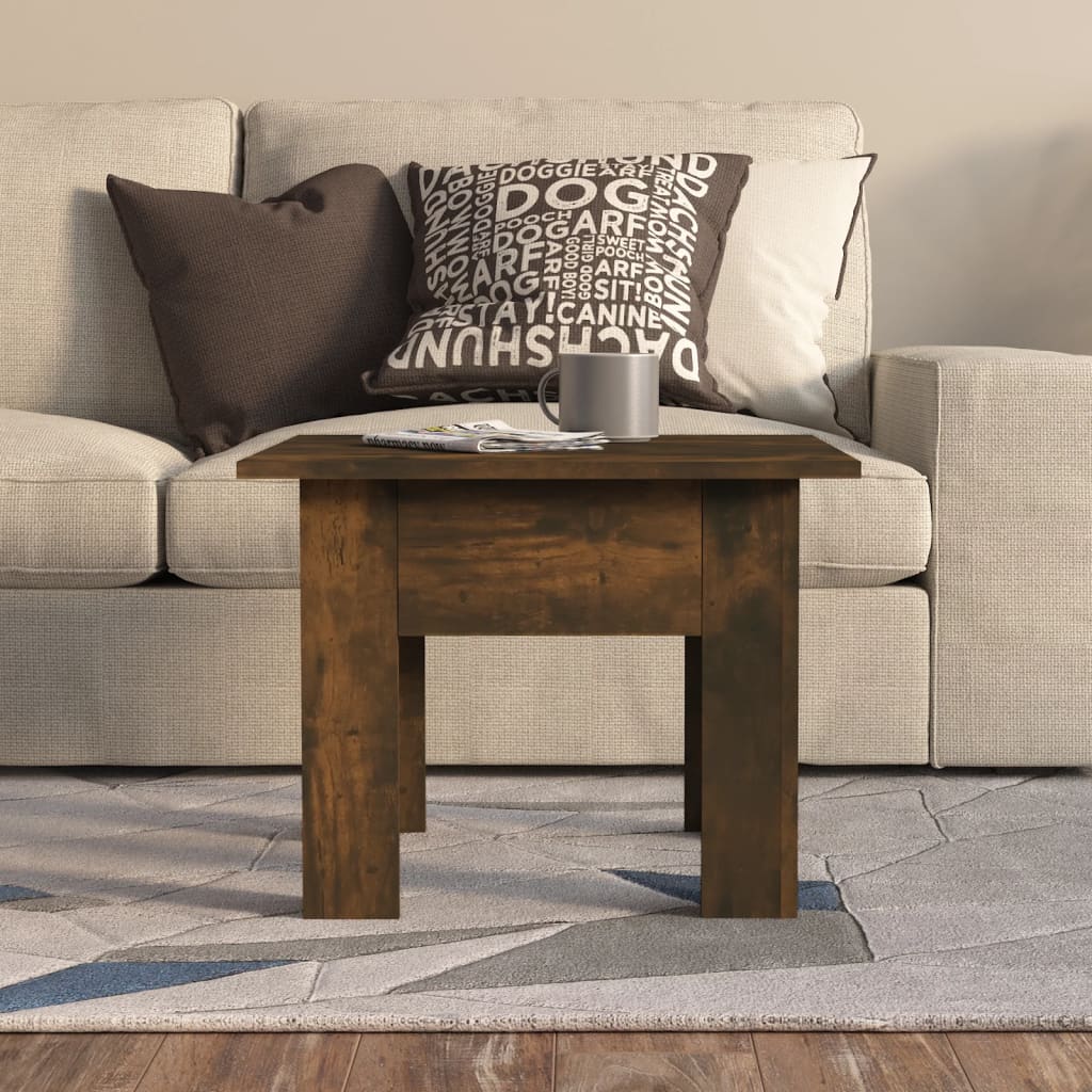 Table basse chêne fumé 55x55x42 cm en bois