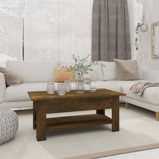 Coffee table smoked oak 102x55x42 cm wood material