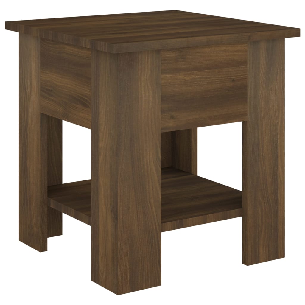 Table basse aspect chêne marron 40x40x42 cm en bois