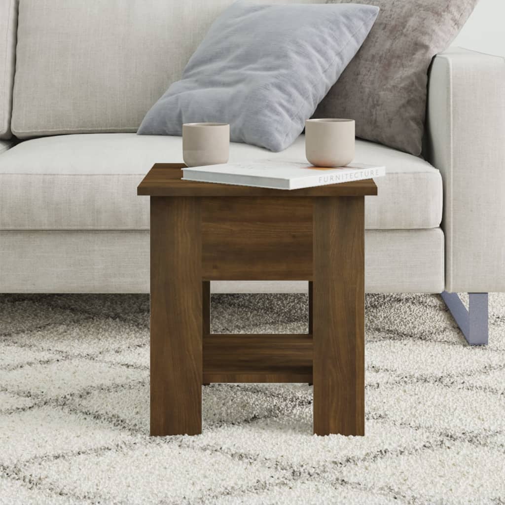 Table basse aspect chêne marron 40x40x42 cm en bois