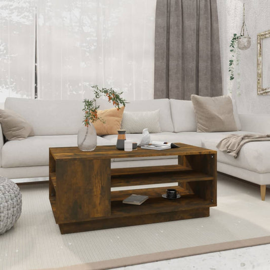 Coffee table smoked oak 102x55x43 cm wood material