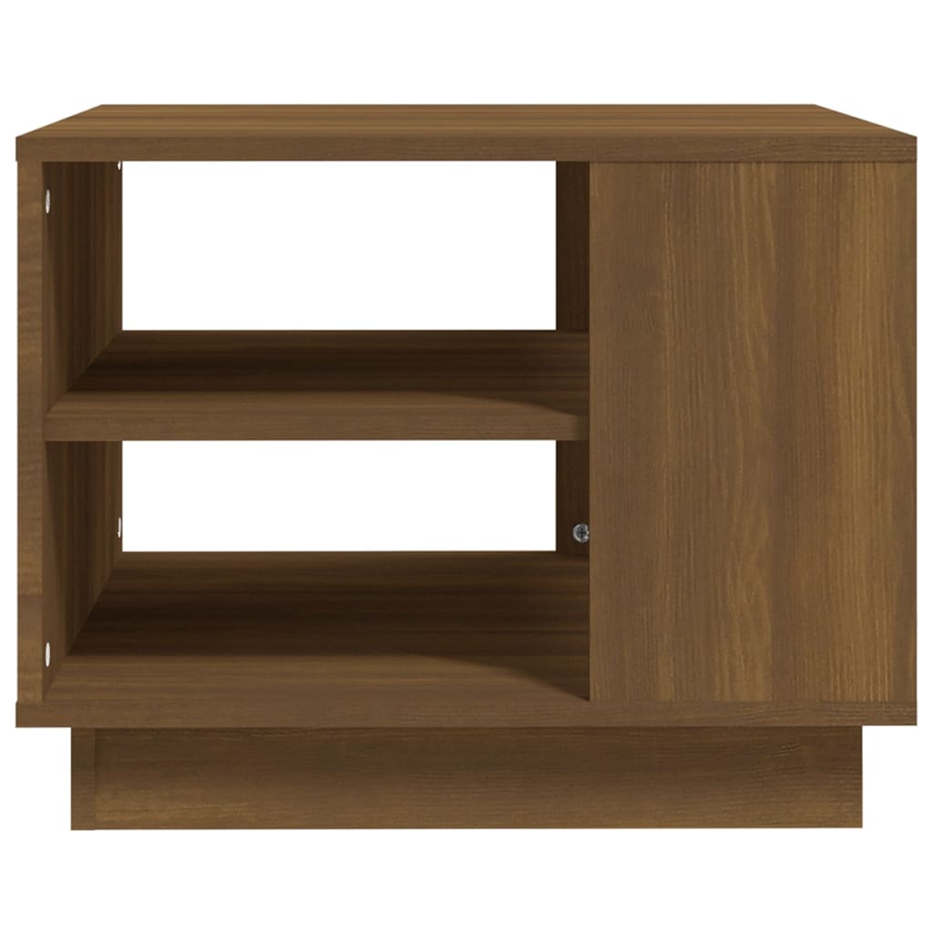 Table basse aspect chêne marron 55x55x43 cm matériau bois