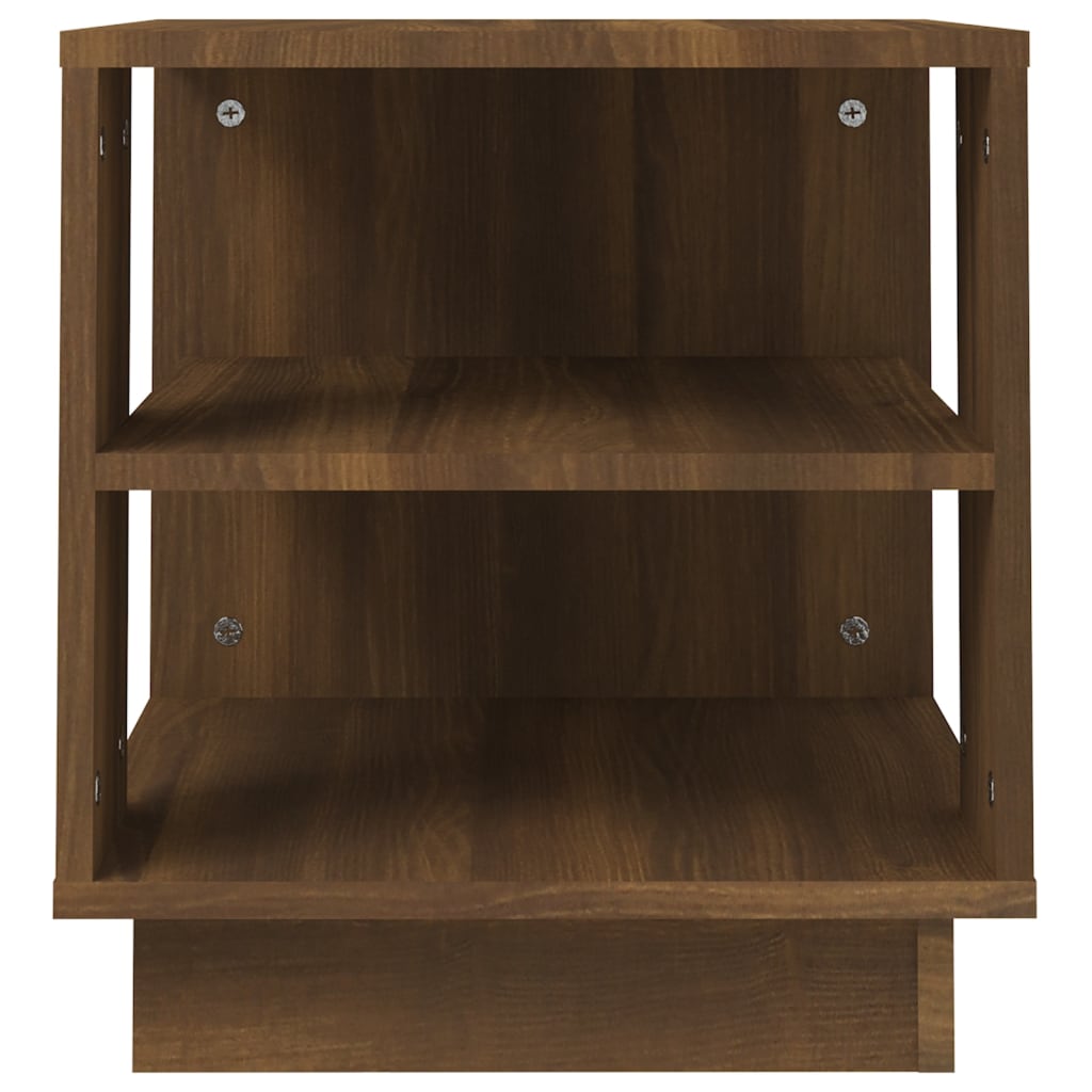 Table basse aspect chêne marron 40x40x43 cm en bois