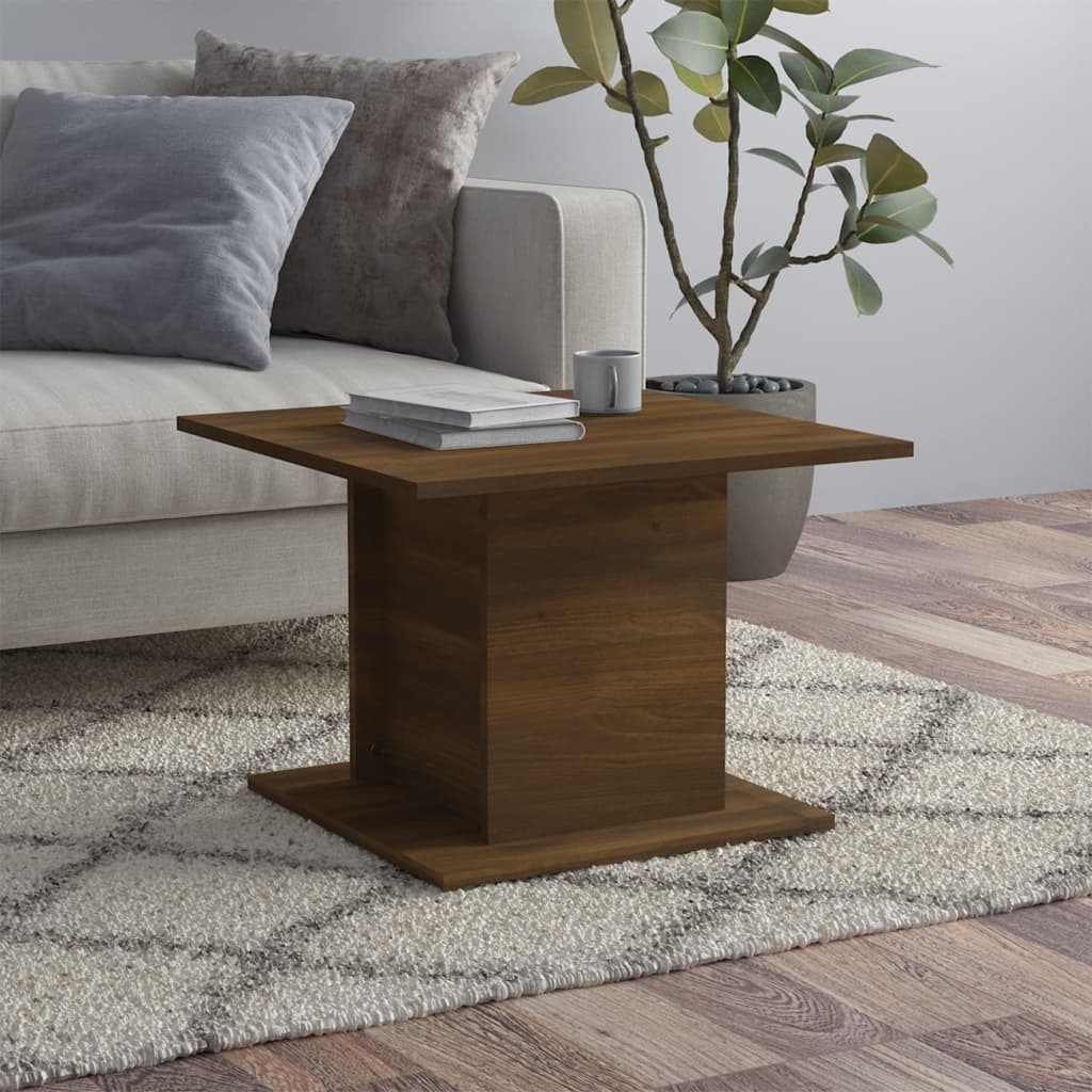 Table basse aspect chêne brun 55,5x55,5x40 cm en bois