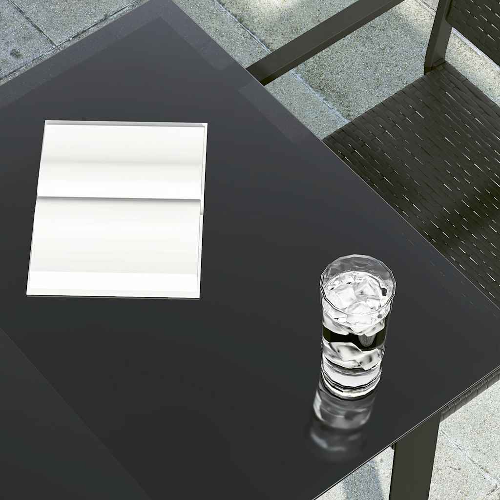 Garten-Esstisch Schwarz 140x70x74 cm Stahl und Glas