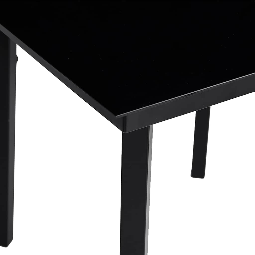 Garten-Esstisch Schwarz 140x70x74 cm Stahl und Glas