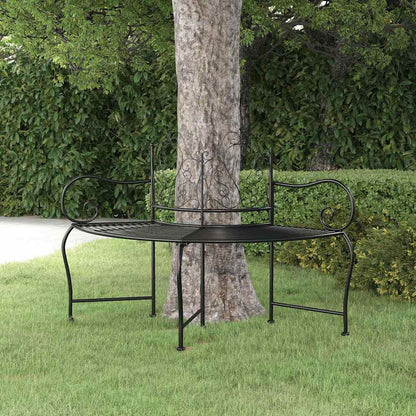 Baumbank 150 cm Schwarz Stahl