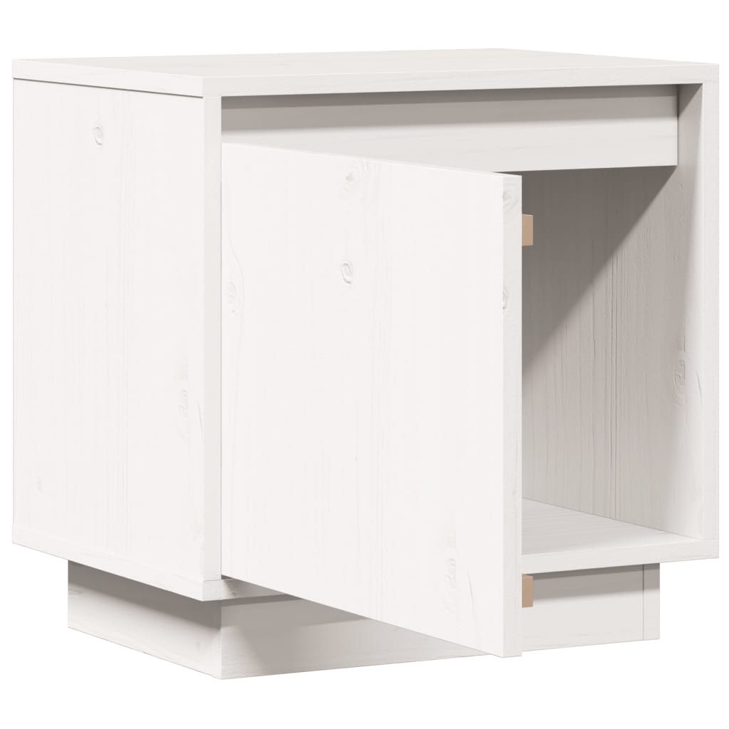 Bedside Table White 40x30x40 cm Solid Pine