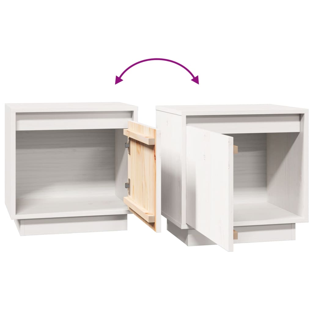Bedside Table White 40x30x40 cm Solid Pine