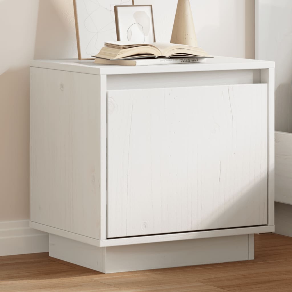 Bedside Table White 40x30x40 cm Solid Pine