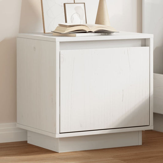 Bedside Table White 40x30x40 cm Solid Pine