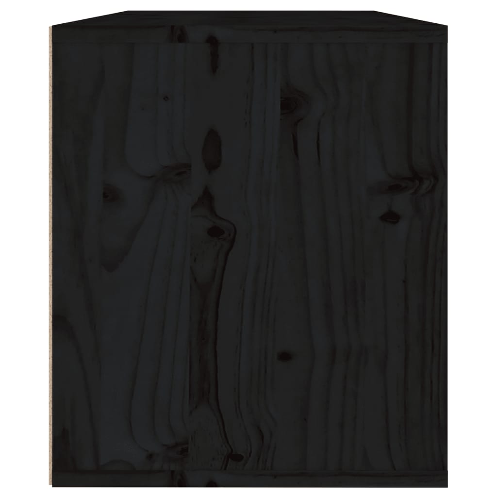 Élément mural noir 60x30x35 cm en bois de pin massif