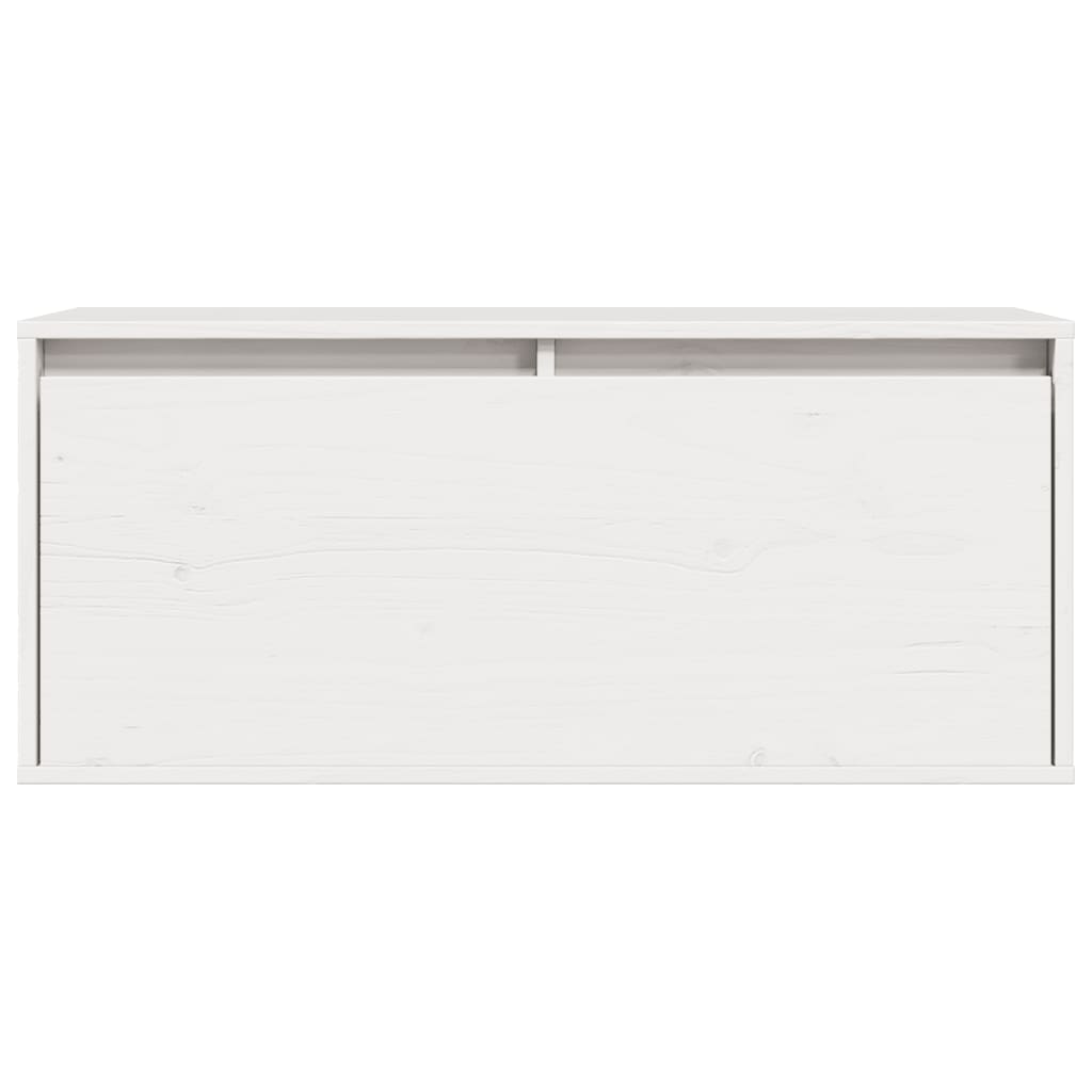 Élément mural blanc 80x30x35 cm en bois de pin massif