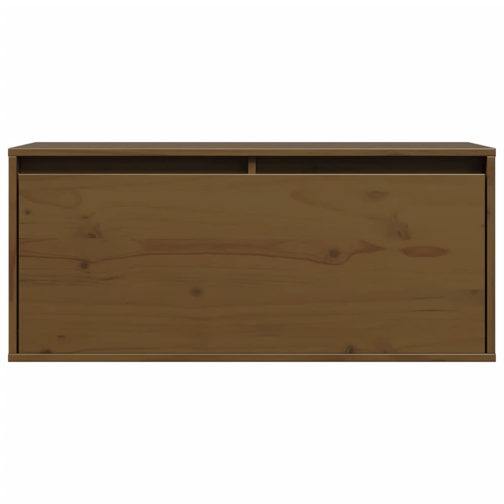 Armoire murale marron miel 80x30x35 cm en bois de pin massif