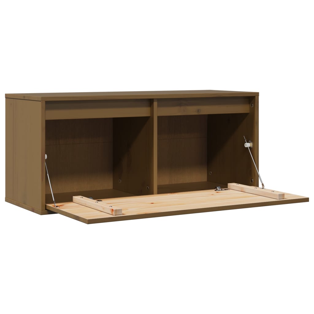 Wandschrank Honigbraun 80x30x35 cm Massivholz Kiefer