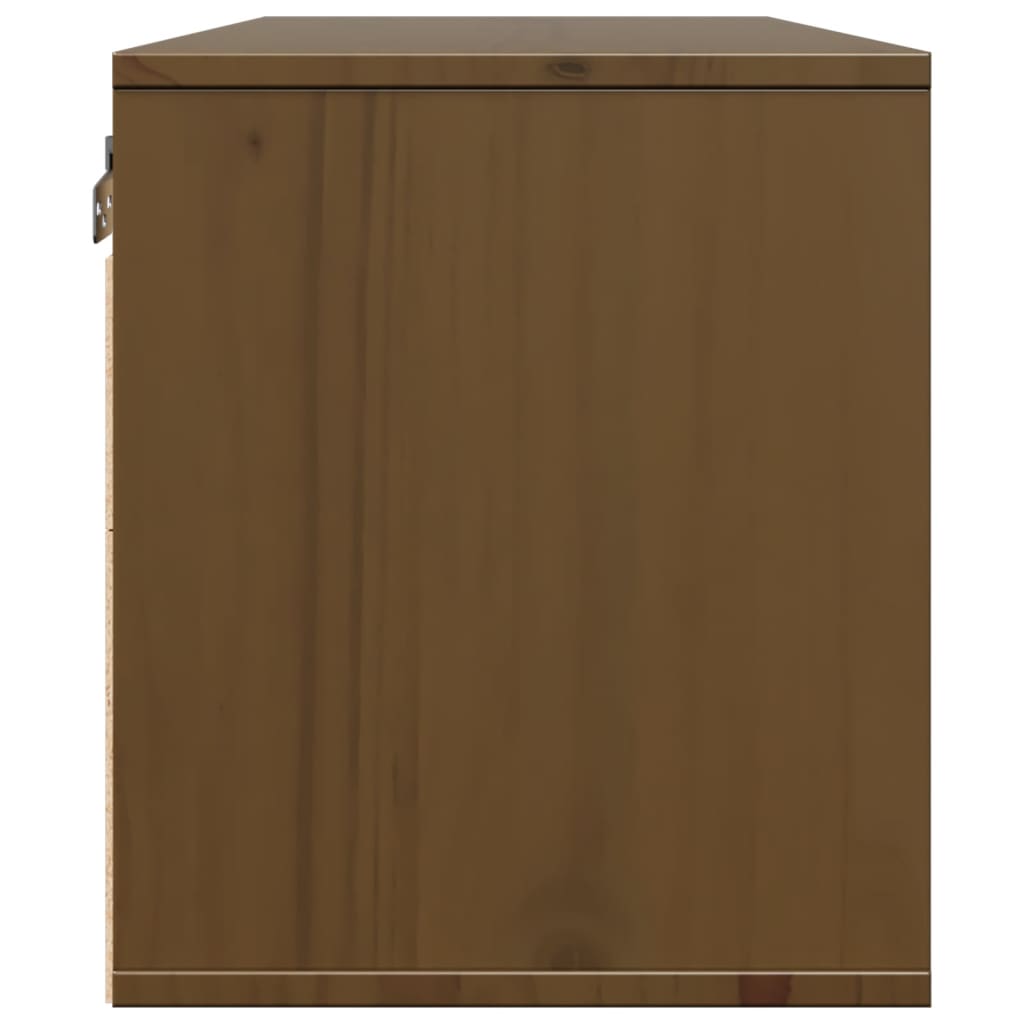 Armoire murale marron miel 80x30x35 cm en bois de pin massif