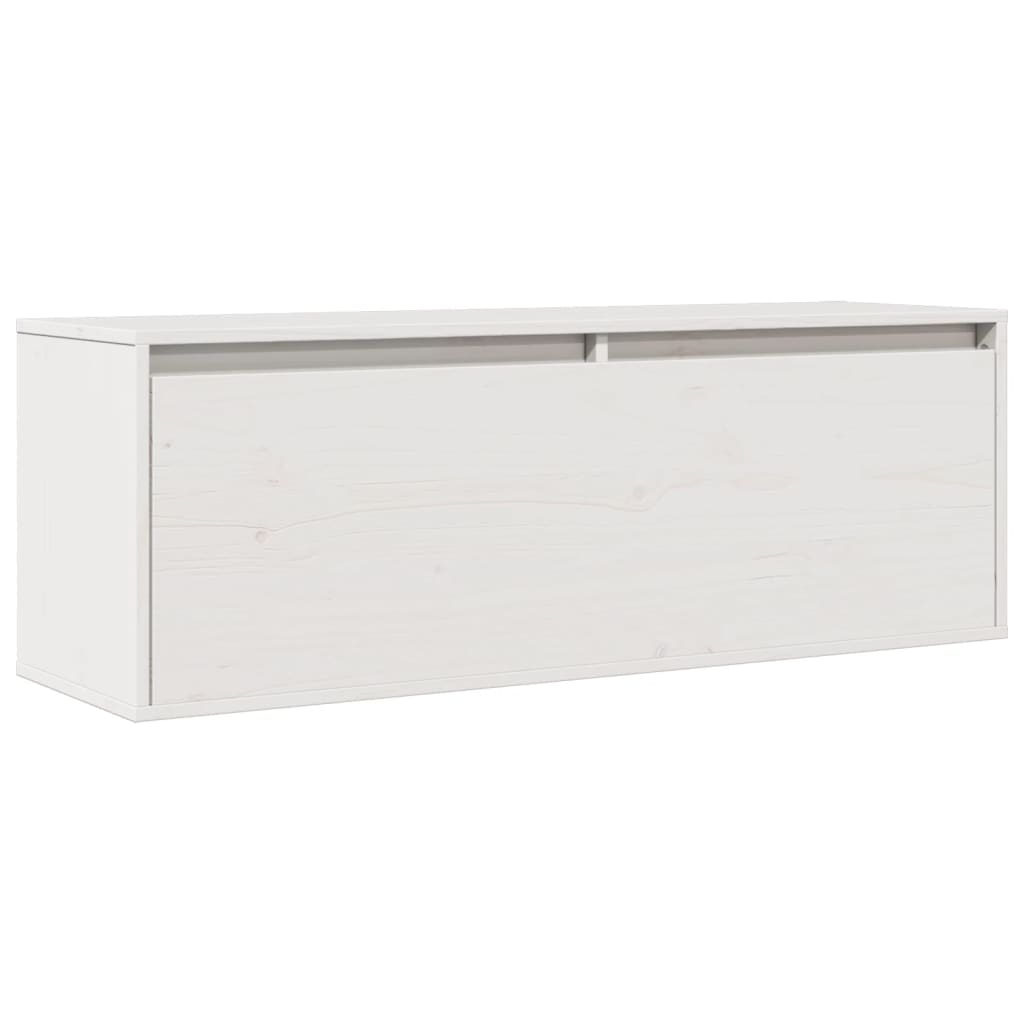 Wandschrank Weiß 100x30x35 cm Massivholz Kiefer