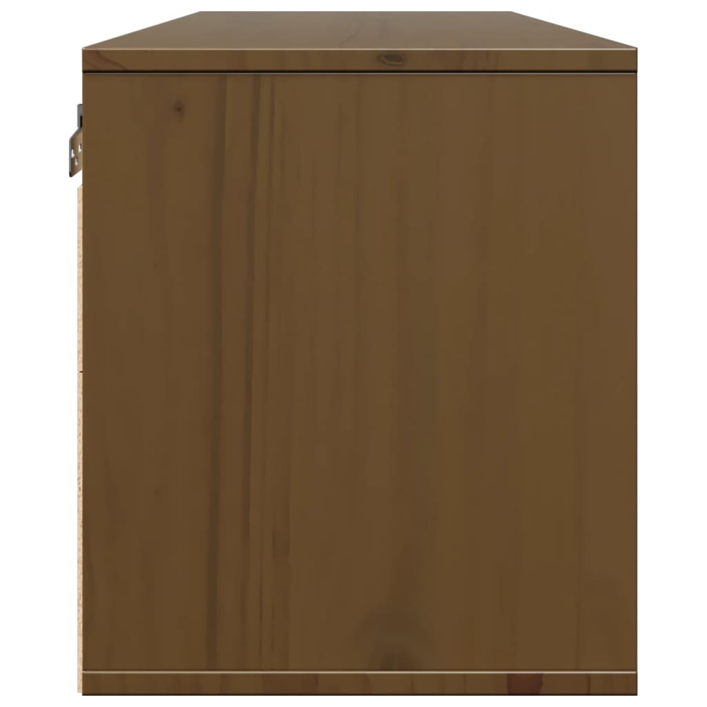 Armoire murale marron miel 100x30x35 cm en bois de pin massif