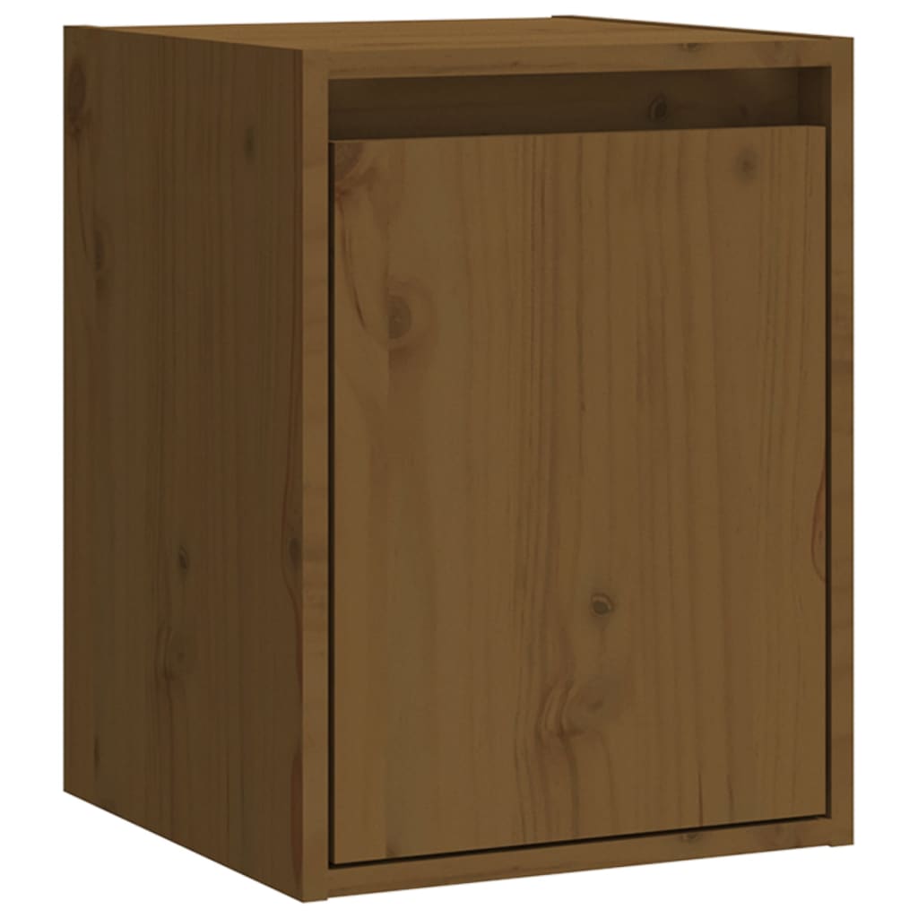 Armoire murale marron miel 30x30x40 cm en bois de pin massif