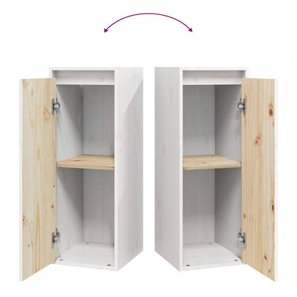 Wandschrank Weiß 30x30x80 cm Massivholz Kiefer
