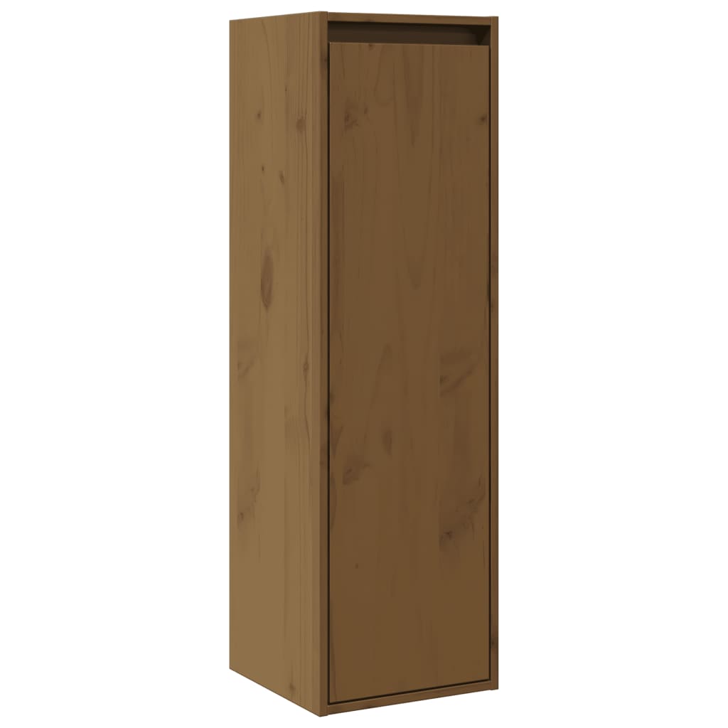 Armoire murale marron miel 30x30x100 cm en bois de pin massif