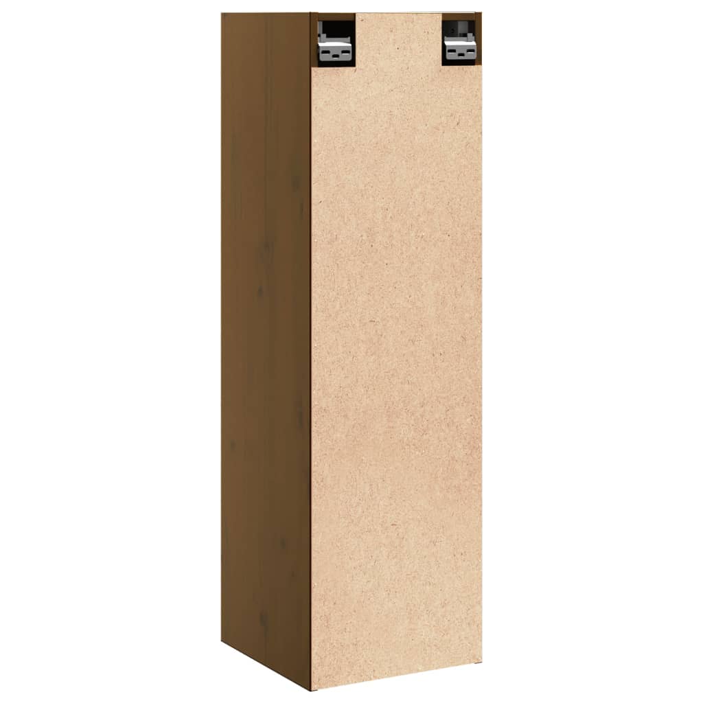 Armoire murale marron miel 30x30x100 cm en bois de pin massif