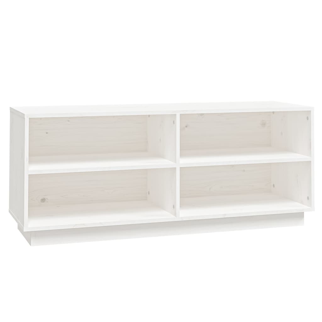 Étagère à chaussures blanc 110x34x45 cm en bois de pin massif