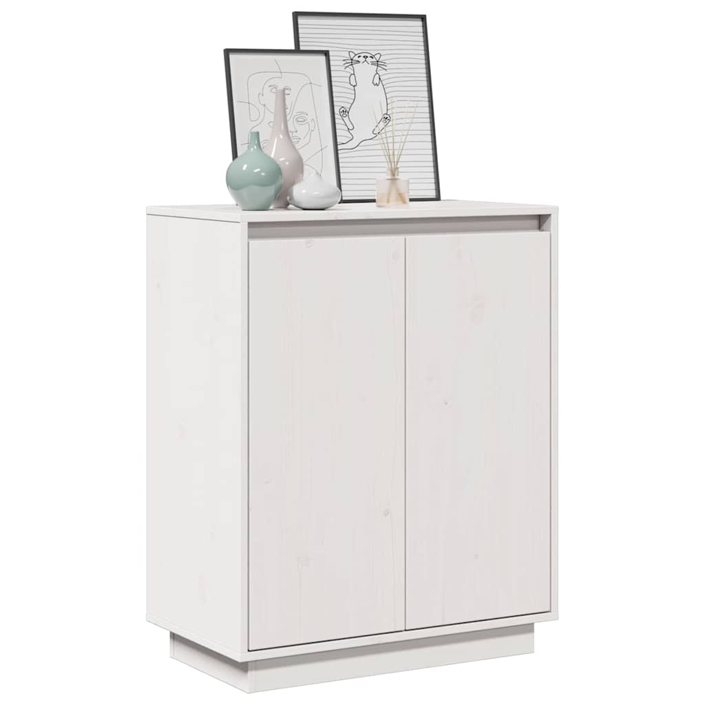 Sideboard Weiß 60x34x75 cm Massivholz Kiefer