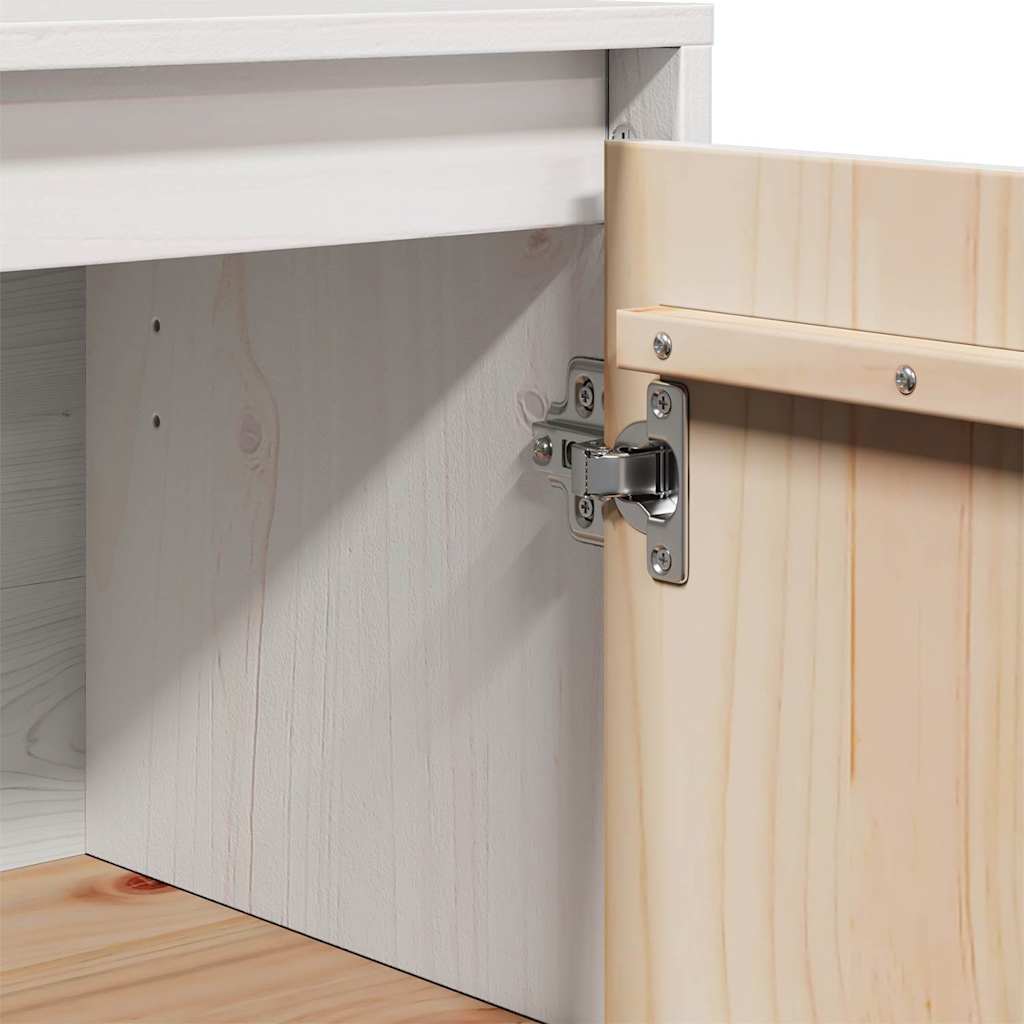 Sideboard Weiß 60x34x75 cm Massivholz Kiefer