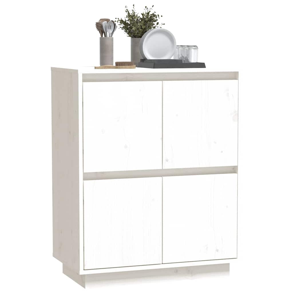Sideboard Weiß 60x34x75 cm Massivholz Kiefer